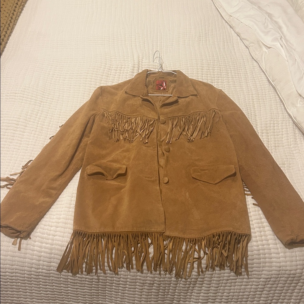 Marlboro Tan Suede Fringe Jacket - Picture 4 of 5